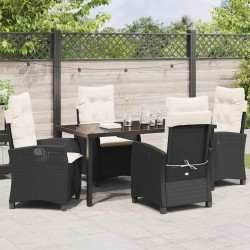 Ensemble de salle à manger pour jardin 5 pcs Noir polyrotin 613801613801