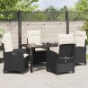Ensemble de salle à manger pour jardin 5 pcs Noir polyrotin 613801613801