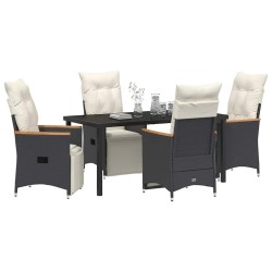 Ensemble de salle à manger pour jardin 5 pcs Noir polyrotin 613802613802