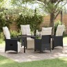 Ensemble de salle à manger pour jardin 5 pcs Noir polyrotin 613803613803