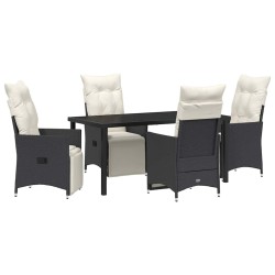 Ensemble de salle à manger pour jardin 5 pcs Noir polyrotin 613803613803