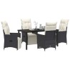 Ensemble de salle à manger pour jardin 5 pcs Noir polyrotin 613803613803