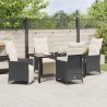 Ensemble de salle à manger pour jardin 5 pcs Noir polyrotin 613803613803
