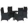 Ensemble de salle à manger pour jardin 5 pcs Noir polyrotin 613804613804