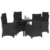 Ensemble de salle à manger pour jardin 5 pcs Noir polyrotin 613804613804