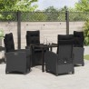 Ensemble de salle à manger pour jardin 5 pcs Noir polyrotin 613804613804