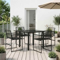 Ensemble de salle à manger pour jardin 5 pcs Noir polyrotin 613805613805