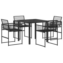 Ensemble de salle à manger pour jardin 5 pcs Noir polyrotin 613805613805