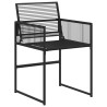 Ensemble de salle à manger pour jardin 5 pcs Noir polyrotin 613805613805