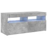 Meuble TV avec lumières LED gris béton 90x35x40 cm 613806613806