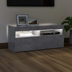 Meuble TV avec lumières LED gris béton 90x35x40 cm 613806613806