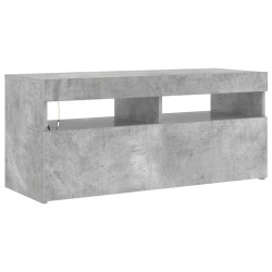 Meuble TV avec lumières LED gris béton 90x35x40 cm 613806613806