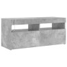 Meuble TV avec lumières LED gris béton 90x35x40 cm 613806613806