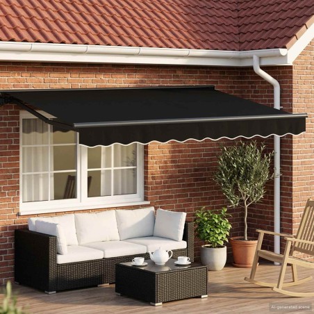 Auvent rétractable électrique Noir et anthracite 3,5 x 2,5 m 613807613807
