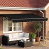 Auvent rétractable électrique Noir et anthracite 3,5 x 2,5 m 613807613807