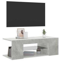 Meuble TV avec lumières LED gris béton 90x39x30 cm 613808613808