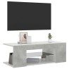 Meuble TV avec lumières LED gris béton 90x39x30 cm 613808613808