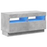 Meuble TV avec lumières LED gris béton 80x35x40 cm 613810613810