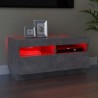 Meuble TV avec lumières LED gris béton 80x35x40 cm 613810613810