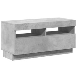 Meuble TV avec lumières LED gris béton 80x35x40 cm 613810613810