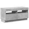 Meuble TV avec lumières LED gris béton 80x35x40 cm 613810613810
