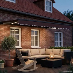 Auvent rétractable électrique Marron et anthracite 3,5 x 2,5 m 613812613812