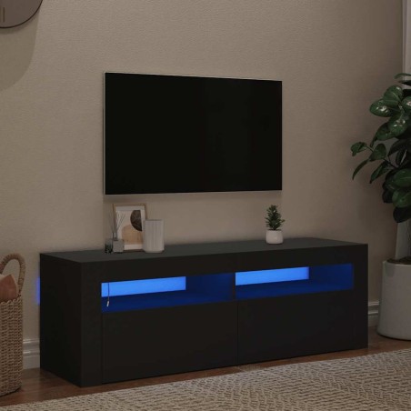 Meuble TV avec lumières LED noir 120x35x40 cm 613813613813