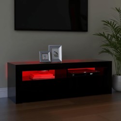 Meuble TV avec lumières LED noir 120x35x40 cm 613813613813