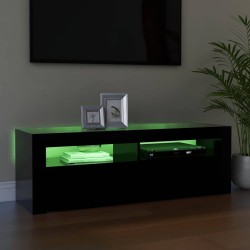 Meuble TV avec lumières LED noir 120x35x40 cm 613813613813