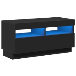 Meuble TV avec lumières LED noir 80x35x40 cm 613814613814