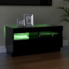 Meuble TV avec lumières LED noir 80x35x40 cm 613814613814