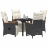 Ensemble de salle à manger pour jardin 5 pcs Noir polyrotin 613815613815