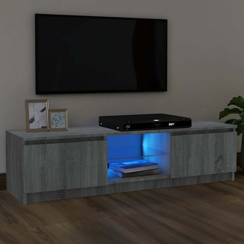Meuble TV avec lumières LED sonoma gris 120x30x36 cm 613816613816