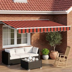 Auvent rétractable électrique Orange, Noir et Blanc 3,5 x 2 m 613817613817