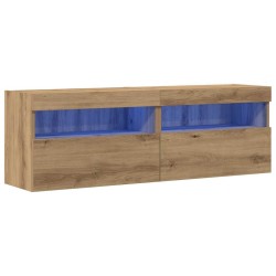 Meuble TV mural 2 pcs chêne artisanal Bois d'ingénierie 613821613821