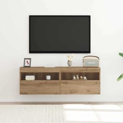Meuble TV mural 2 pcs chêne artisanal Bois d'ingénierie 613821613821