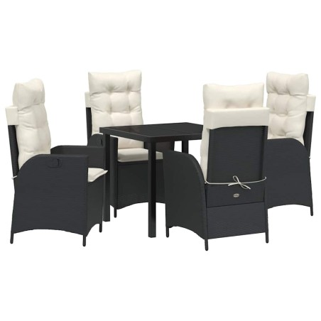 Ensemble de salle à manger pour jardin 5 pcs Noir polyrotin 613825613825