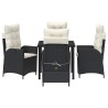 Ensemble de salle à manger pour jardin 5 pcs Noir polyrotin 613825613825