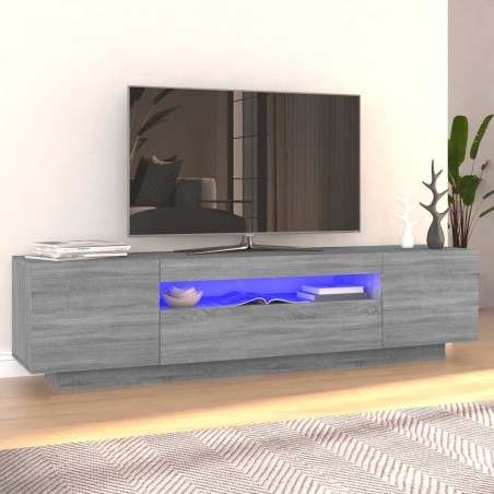 Meuble TV avec lumières LED Sonoma gris 160x35x40 cm 613826613826