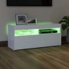 Meuble TV avec lumières LED blanc 90x35x40 cm 613827613827