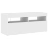 Meuble TV avec lumières LED blanc 90x35x40 cm 613827613827