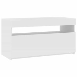 Meuble TV avec lumières LED Blanc 75x35x40 cm 613828613828