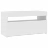 Meuble TV avec lumières LED Blanc 75x35x40 cm 613828613828