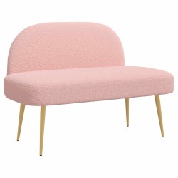 Banc rembourré avec dossier Rose 110 x 60 x 76 cm Bouclé 613829613829