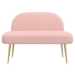 Banc rembourré avec dossier Rose 110 x 60 x 76 cm Bouclé 613829613829