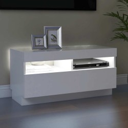 Meuble TV avec lumières LED blanc 80x35x40 cm 613830613830