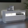 Meuble TV avec lumières LED blanc 80x35x40 cm 613830613830