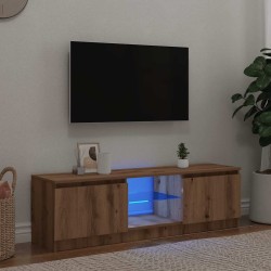 Meuble TV avec lumières LED chêne artisanal bois d'ingénierie 613831613831
