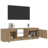 Meuble TV avec lumières LED chêne artisanal bois d'ingénierie 613831613831