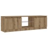 Meuble TV avec lumières LED chêne artisanal bois d'ingénierie 613831613831